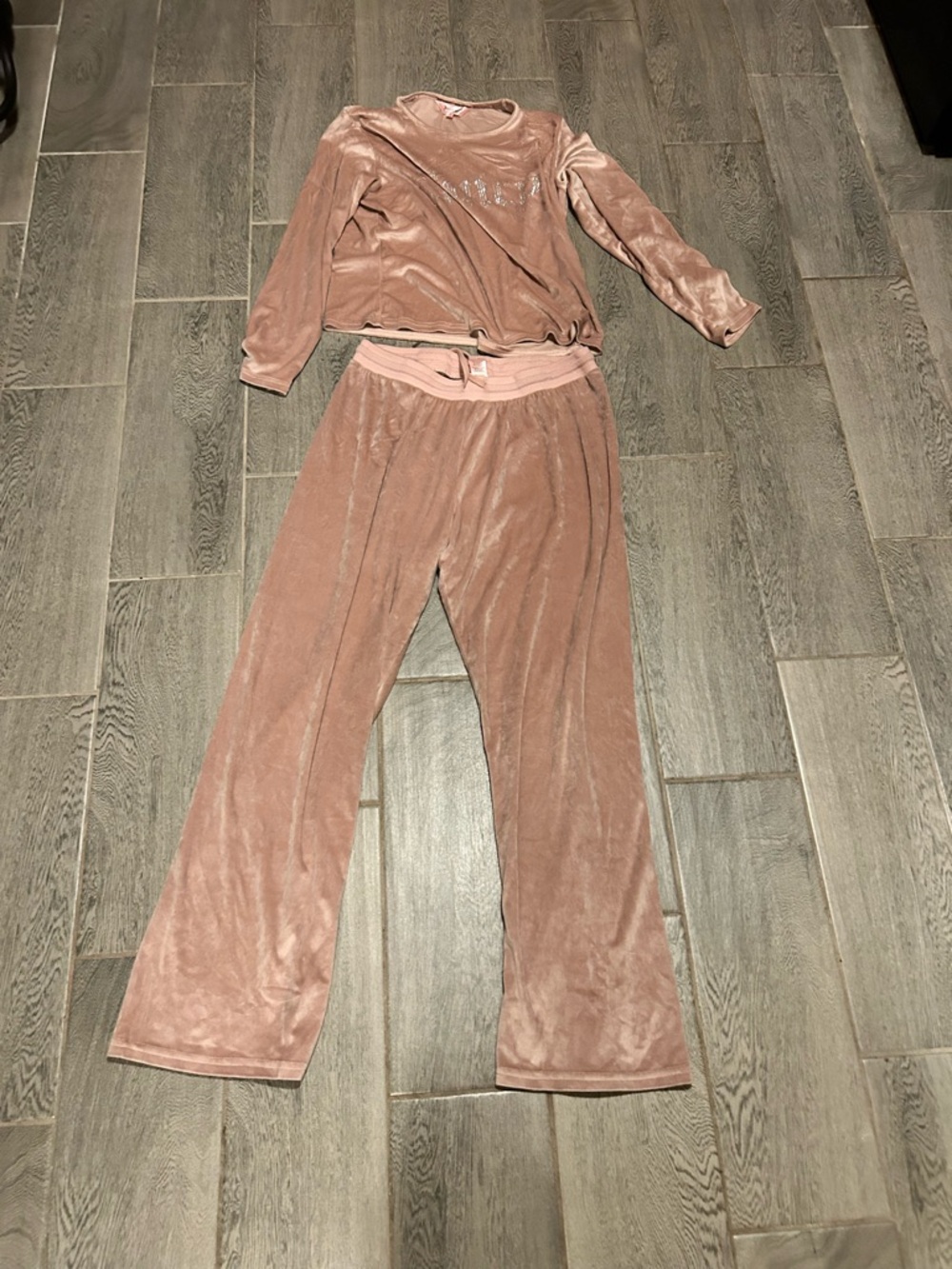 Juicy Couture Dusty Pink Velour Top- XL